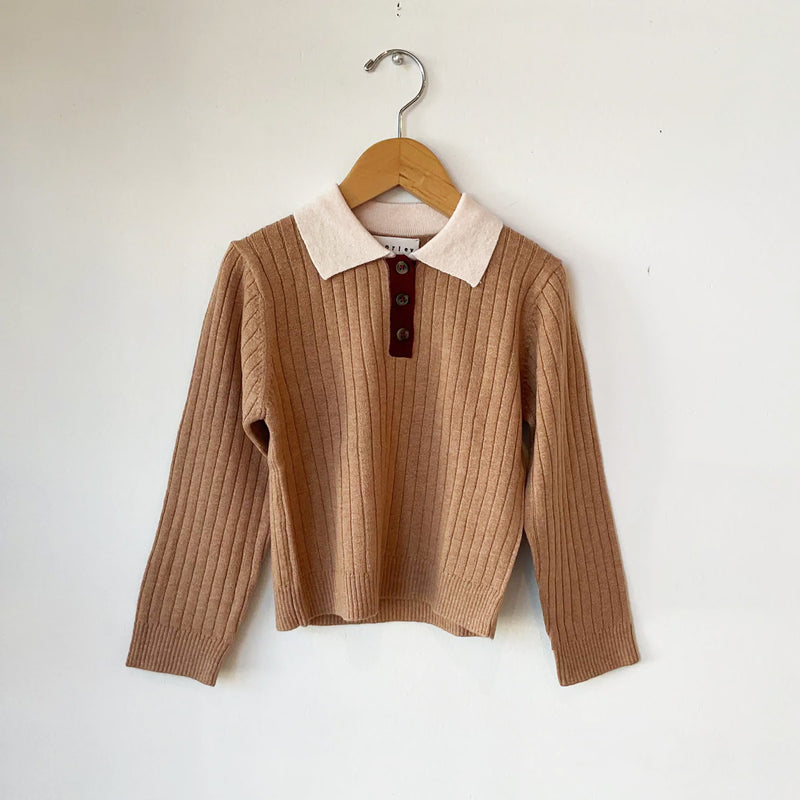YUCCA GIRLS KNITTED POLO - MIR MALT