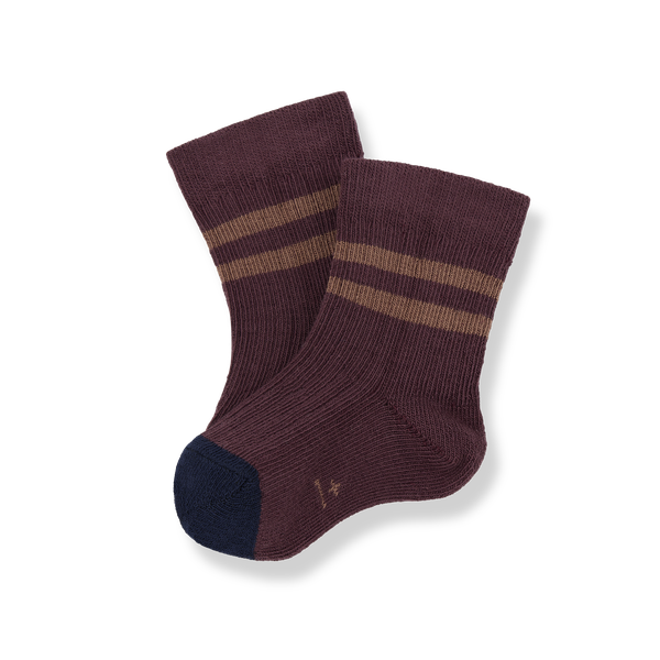SOREN ribbed plain socks - melanzana