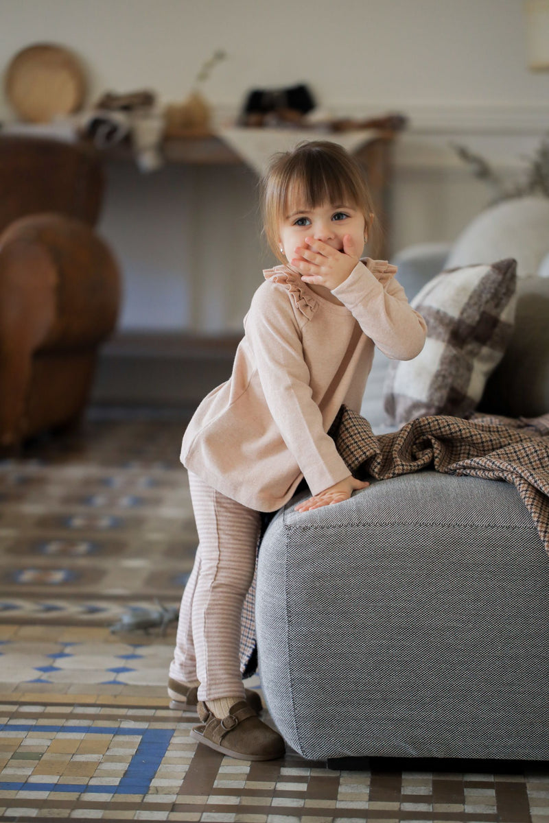 PIA STRIPED JERSEY leggings - nude Light pink)