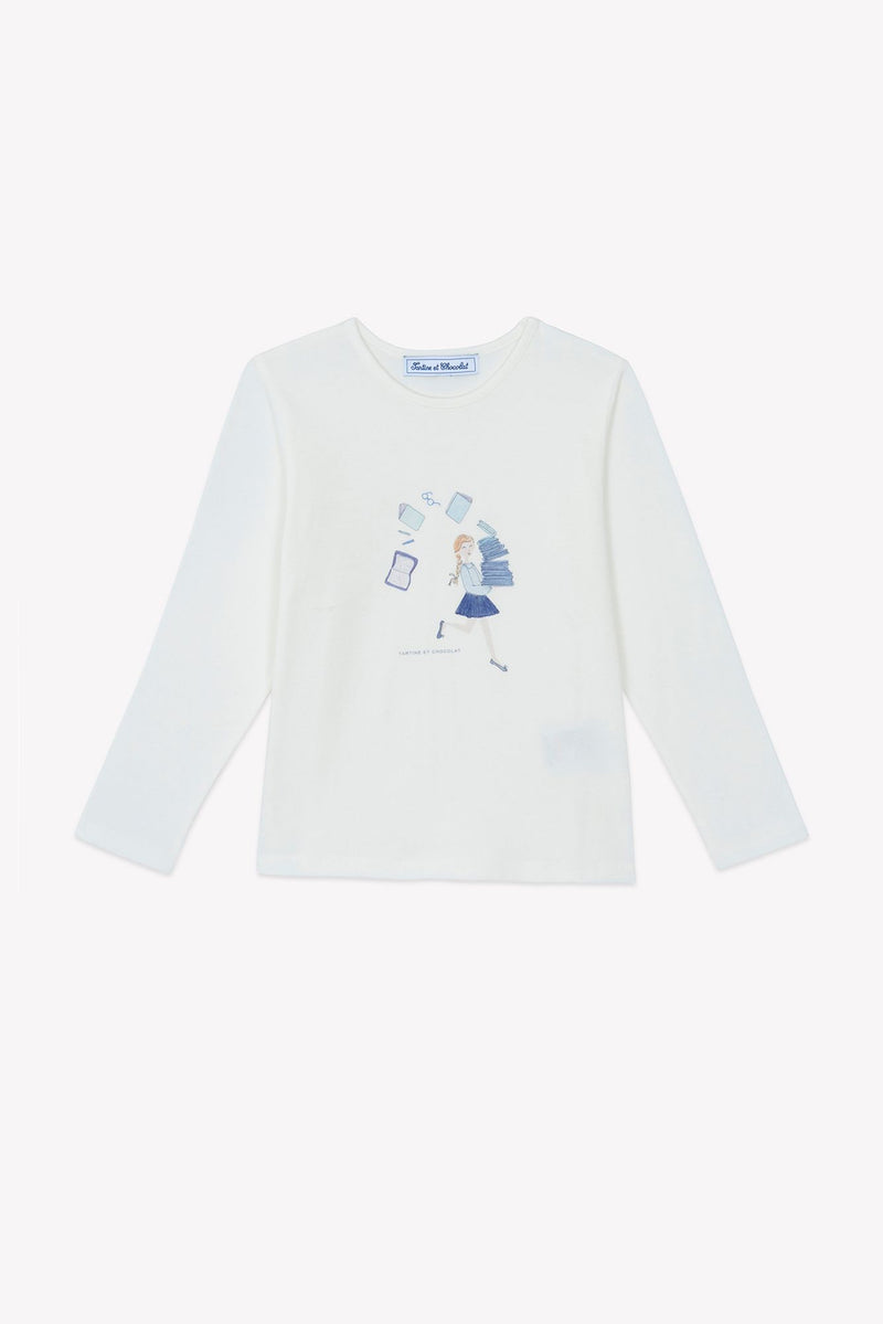 BACK TO SCHOOL F TEESHIRTA - Nacre (CB10002)