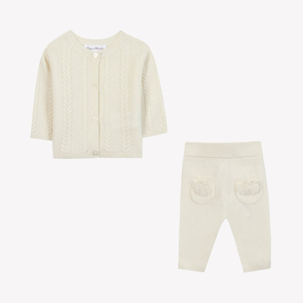 PREMIER TROUSSEAU MIXTE ENSEMBLE LONG 5 - Nacre (CB36010)
