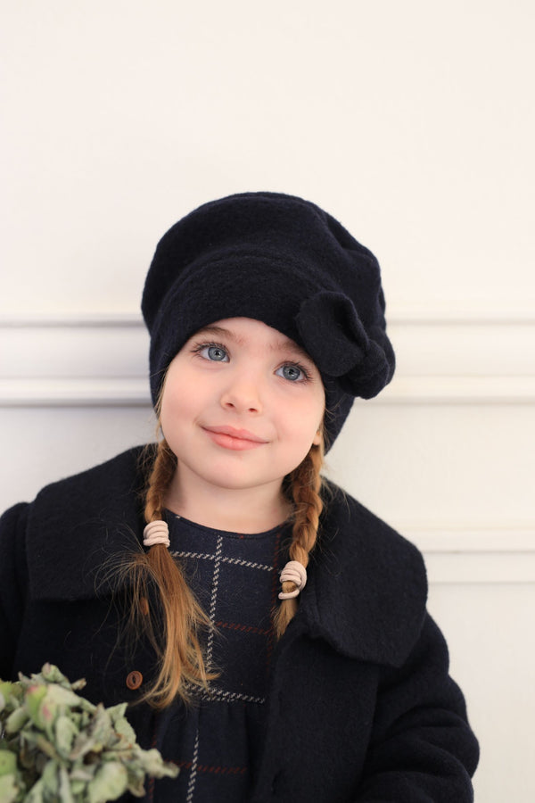 LISBETH RECYCLED WOOL beret - dark-blue