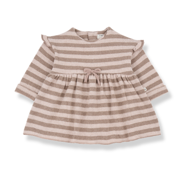 THEA SOFT MEDIUM STRIPE FLEECE dress - nude (light pink)