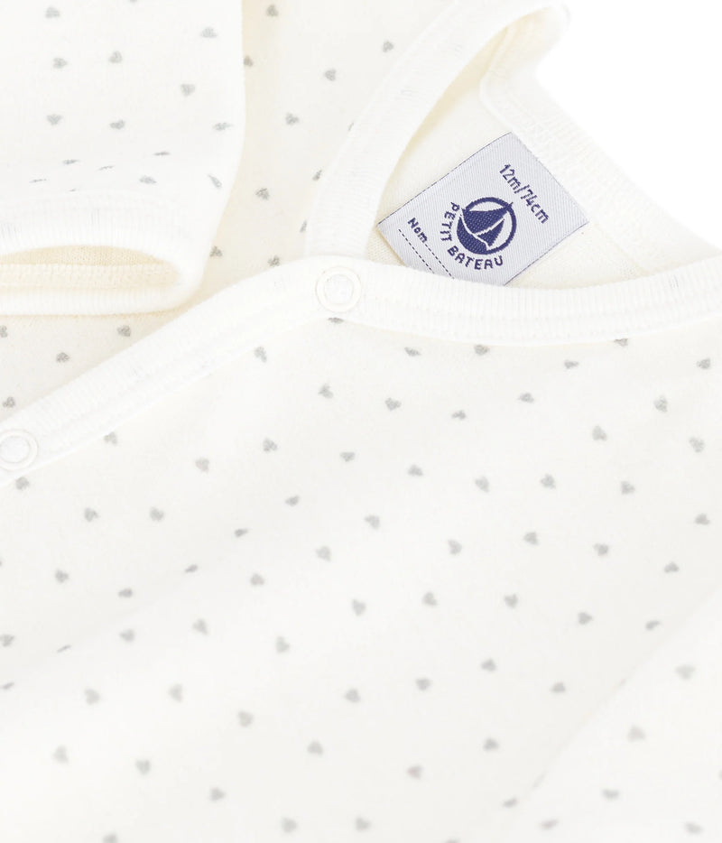A0EB8 Velour Sleepsuit - Marshmallow/Mistigri