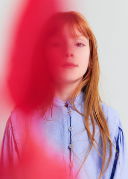 YNDIGO GIRLS CROPPED SHIRT - STRAWBERRY LAVENDER