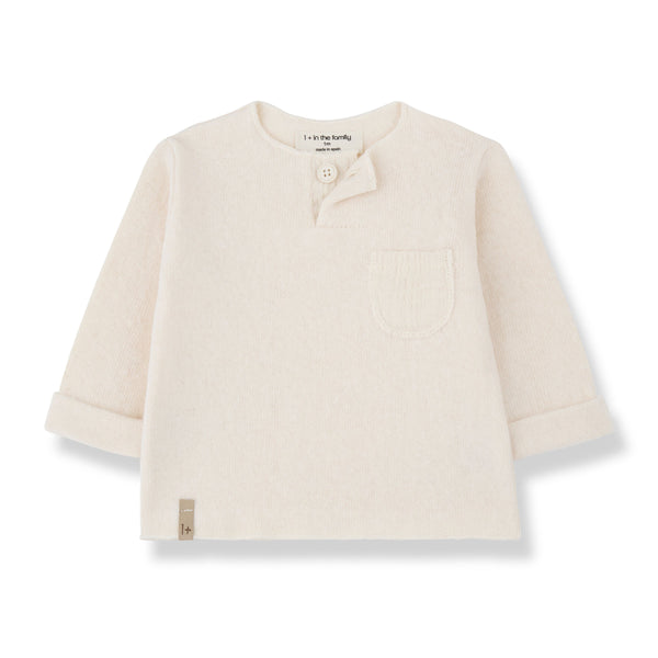 MATHIAS SOFT CAPSULE FLEECE henley t-shirt - ecru