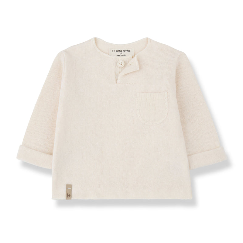 MATHIAS SOFT CAPSULE FLEECE henley t-shirt - ecru