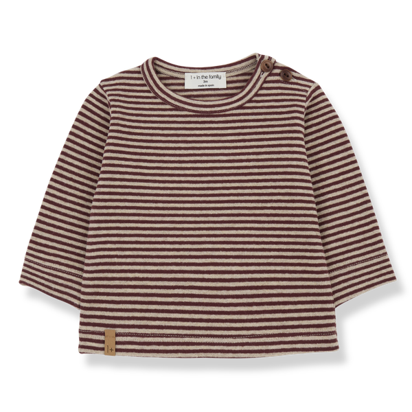 OLAF STRIPED JERSEY l.sleeve t-shirt - melanzana