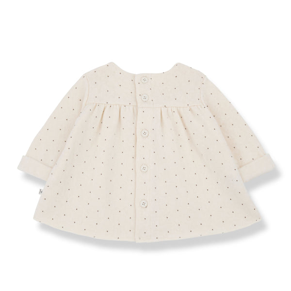 CLAIRE SOFT PRINTED FLEECE dress - ecru