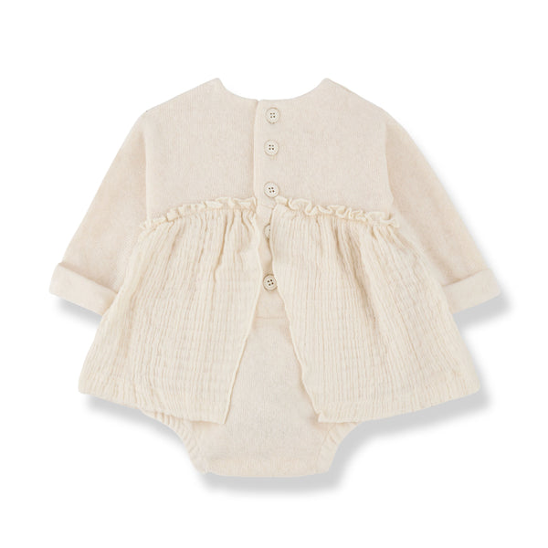 NICOLINE SOFT CAPSULE FLEECE dress w/body - ecru