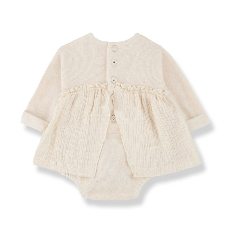 NICOLINE SOFT CAPSULE FLEECE dress w/body - ecru