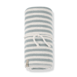 JEANINE SOFT STRIPED FLEECE blanket - nuvola (light blue)