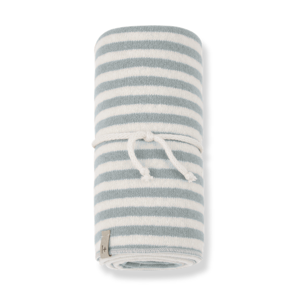 JEANINE SOFT STRIPED FLEECE blanket - nuvola (light blue)