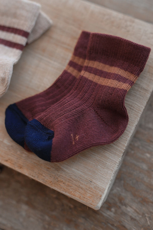SOREN ribbed plain socks - melanzana