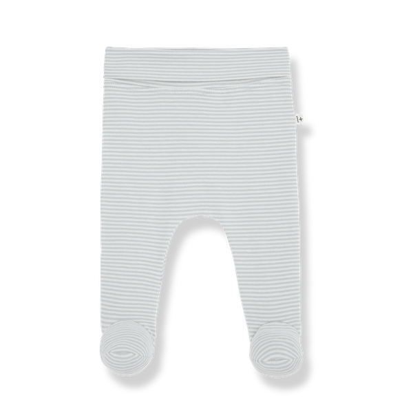 SUNE STRIPED ORGANIC JERSEY leggings w/feet - nuvola