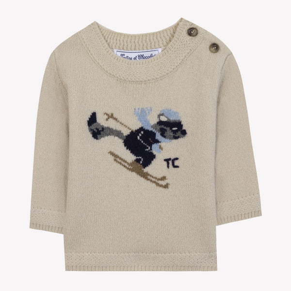 BABY DOUCEUR ALPINE PULL 7 - Beige chiné (CB18081)