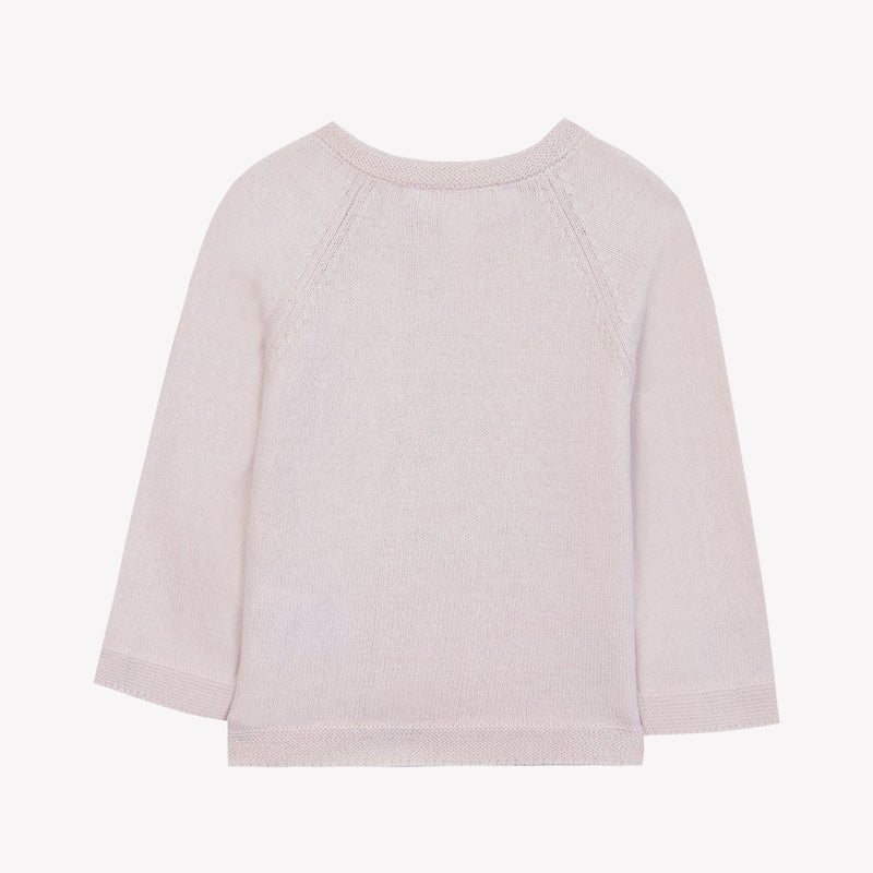 PREMIER TROUSSEAU FILLE PULL1 - Rose pâle mouliné nacre (CB18030)