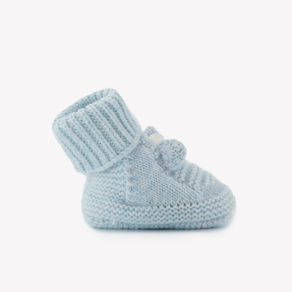 PREMIER TROUSSEAU GARCON CHAUSSONS2 - Bleu Céleste chiné (CB89010)