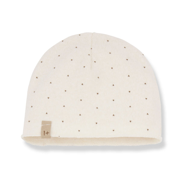 ARES SOFT PRINTED FLEECE beanie - ecru
