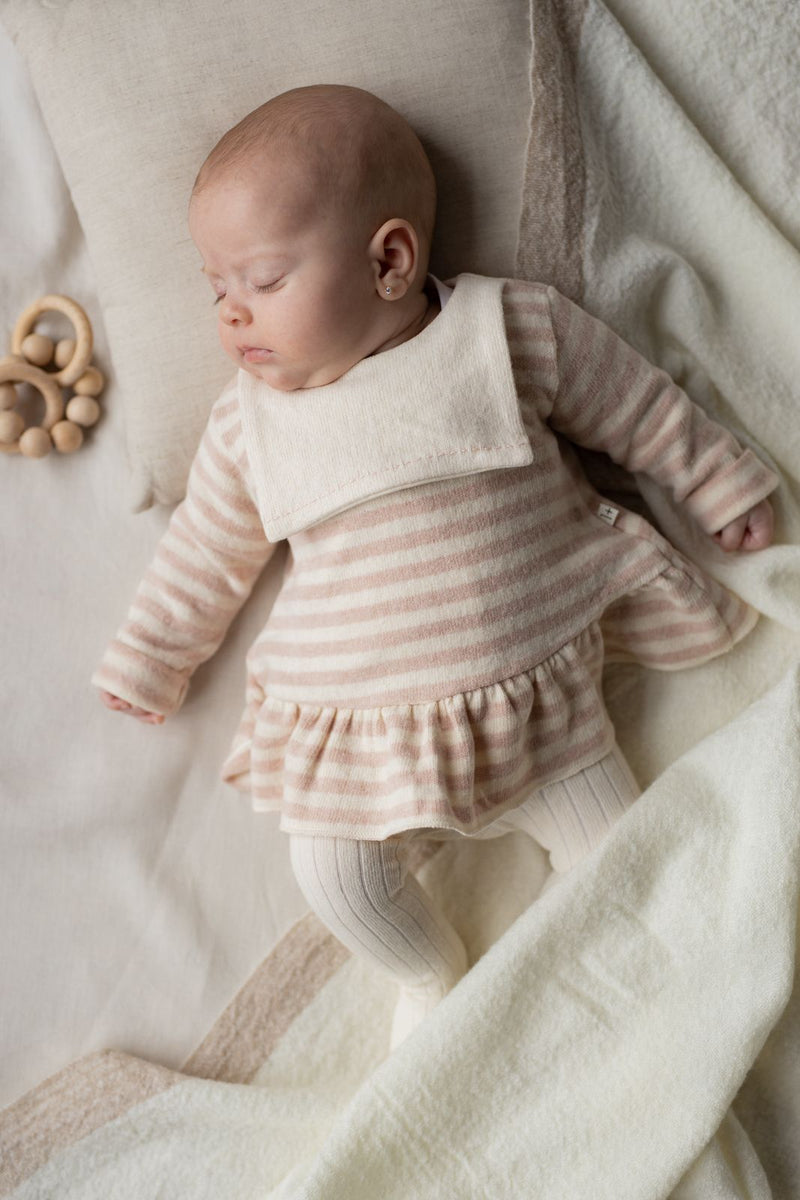 CLAUDETTE SOFT STRIPED FLEECE dress - nude