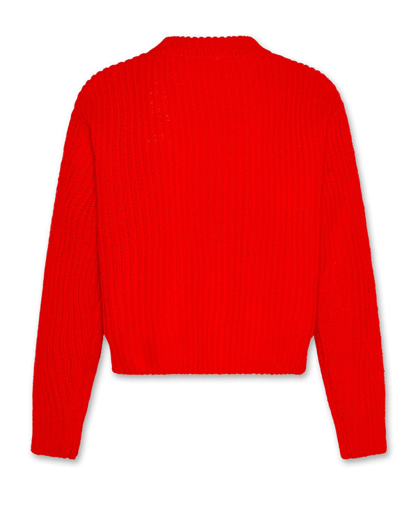 carla c-neck plain - fluo red