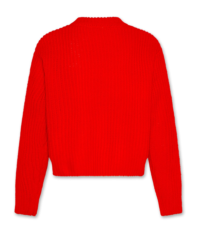 carla c-neck plain - fluo red