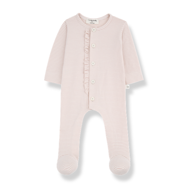 KRISTINE STRIPED ORGANIC JERSEY jumpsuit w/feet - nude (light pink)
