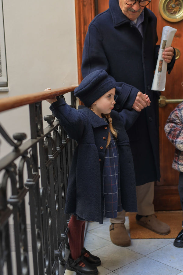 ANNE RECYCLED WOOL coat - dark-blue
