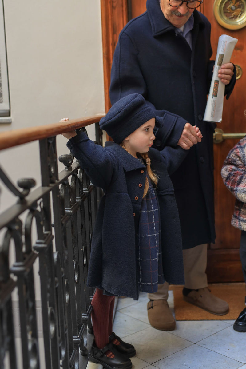 ANNE RECYCLED WOOL coat - dark-blue