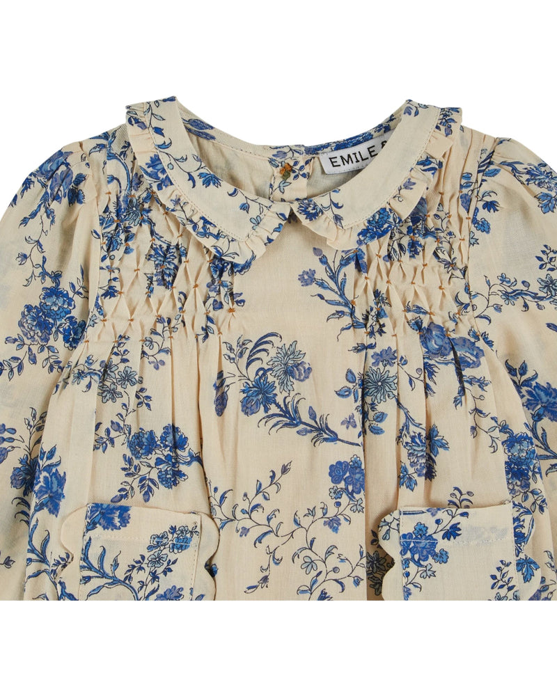 ORCHID SMOCKED BABY ROMPER AC209 - ORCHID BLEU