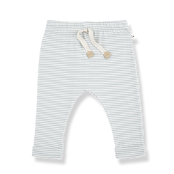 HUGO STRIPED ORGANIC JERSEY pants - nuvola (light blue)