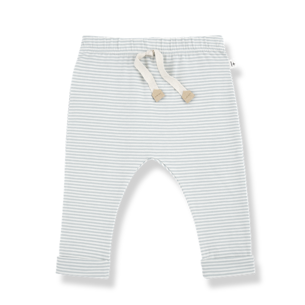 HUGO STRIPED ORGANIC JERSEY pants - nuvola (light blue)