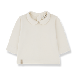 COLETTE ORGANIC PLAIN JERSEY collar blouse - ecru