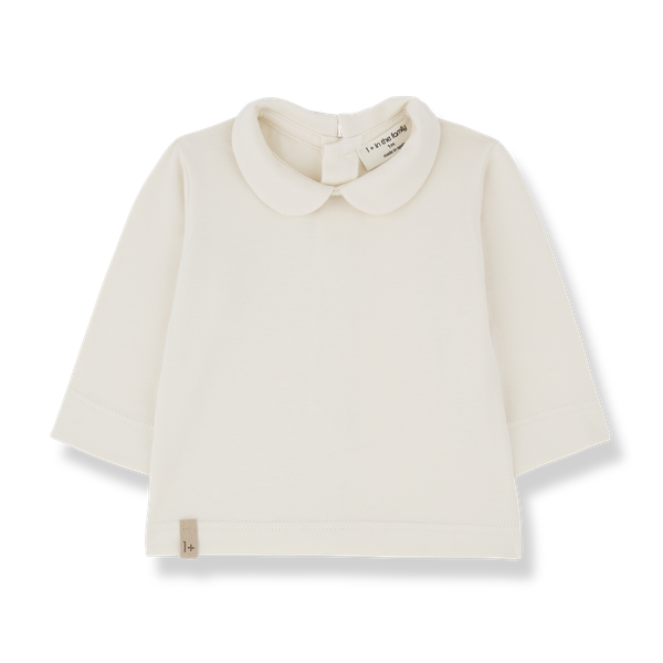 COLETTE ORGANIC PLAIN JERSEY collar blouse - ecru