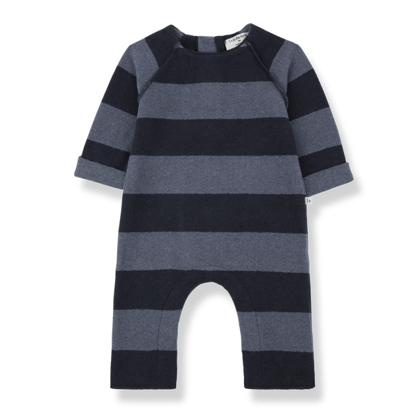 WOLFGANG SOFT WIDE STRIPE FLEECE jumpsuit - denim
