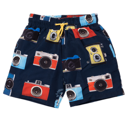 P24227 CAMERA PRINT SWIM SHORTS 83D - NIGHT