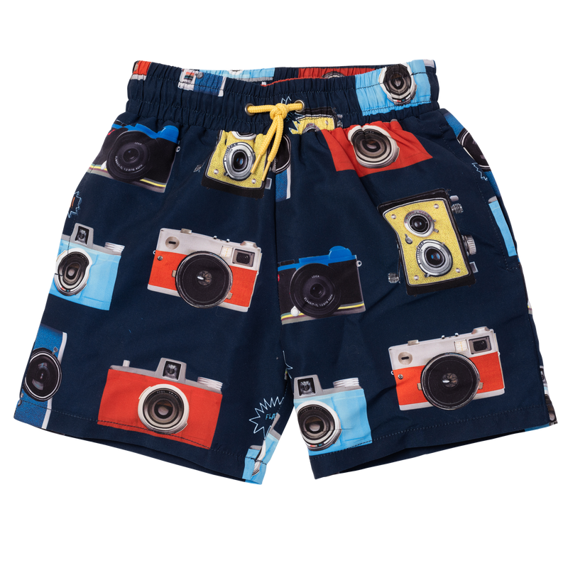 P24227 CAMERA PRINT SWIM SHORTS 83D - NIGHT