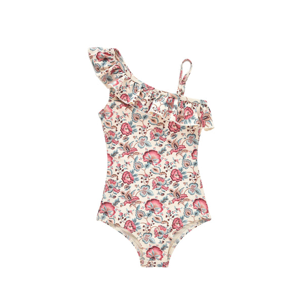 AUDREY BATHING SUIT - CREAM INDIAN FLOWERS