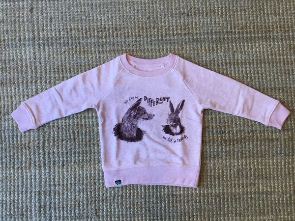 FOX&HARE Baby Sweatshirt in Pink/Cream Melange